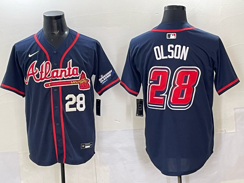 Men Atlanta Braves #28 Olson blue Nike 2025 MLB Jersey style 005->atlanta braves->MLB Jersey